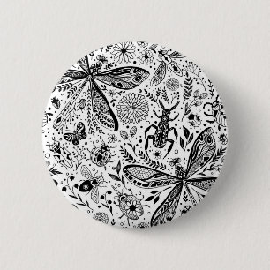 Doodle-Käfer auf dunkelblau Button