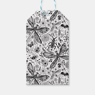 Doodle-Käfer auf dunkelblau Geschenkanhänger