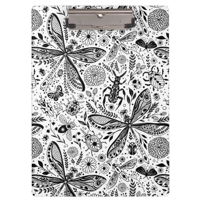 Doodle-Käfer auf dunkelblau Klemmbrett (Vorderseite)