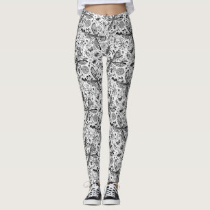 Doodle-Käfer auf dunkelblau Leggings