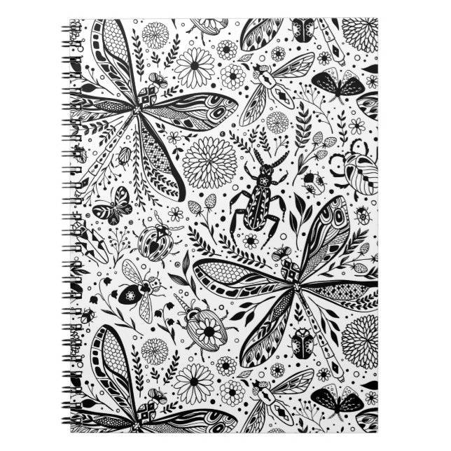 Doodle-Käfer auf dunkelblau Notizblock (Vorderseite)