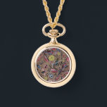 Doodle-Käfer auf mocha-braun Armbanduhr<br><div class="desc">Von Hand gezeichnet Vielfalt von Bugs und Blume in Schwarzweiß</div>