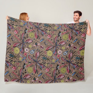 Doodle-Käfer auf mocha-braun Fleecedecke