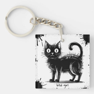 Doodle-Katze Schlüsselanhänger