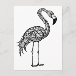 Doodle-Kunst Flamingo Postkarte