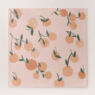Doodle-Kunst: Orange Cherry Vintage-Muster Puzzle