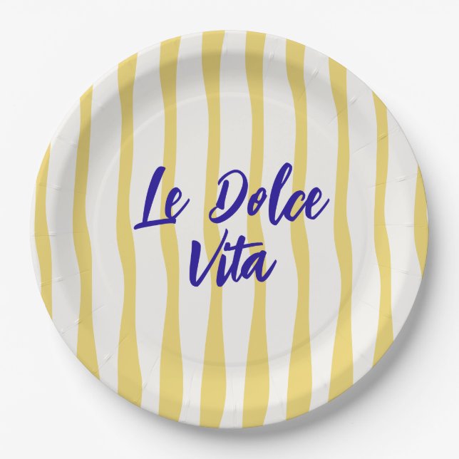 Doodle La Dolce Vita Sommergruß  Pappteller (Vorderseite)