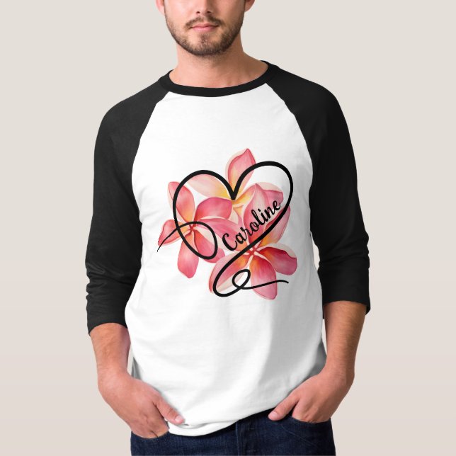Doodle Liebe Herz und Blume T-Shirt (Vorderseite)