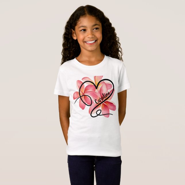 Doodle Liebe Herz und Blume T-Shirt (Vorne ganz)