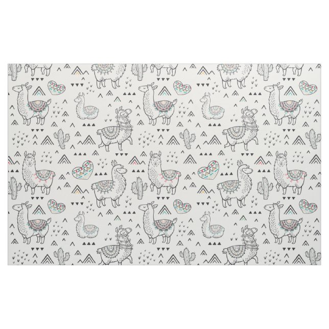 Doodle Llama Fabric Stoff (Fat Quarter (45,7 x 55,9 cm))