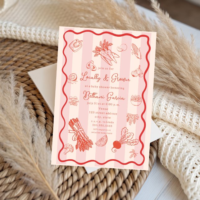 Doodle lokal Grown Farmer's Market Baby Shower Einladung (Von Creator hochgeladen)