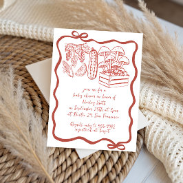 Doodle lokal Grown Farmer's Market Baby Shower Einladung