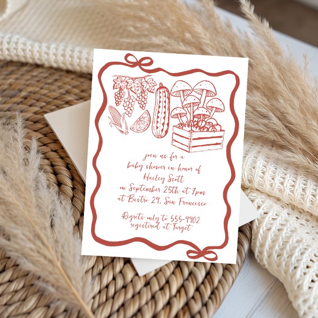 Doodle lokal Grown Farmer's Market Baby Shower Einladung (Von Creator hochgeladen)