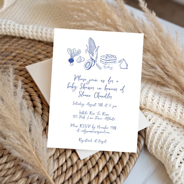 Doodle lokal Grown Farmer's Market Baby Shower Einladung (Von Creator hochgeladen)