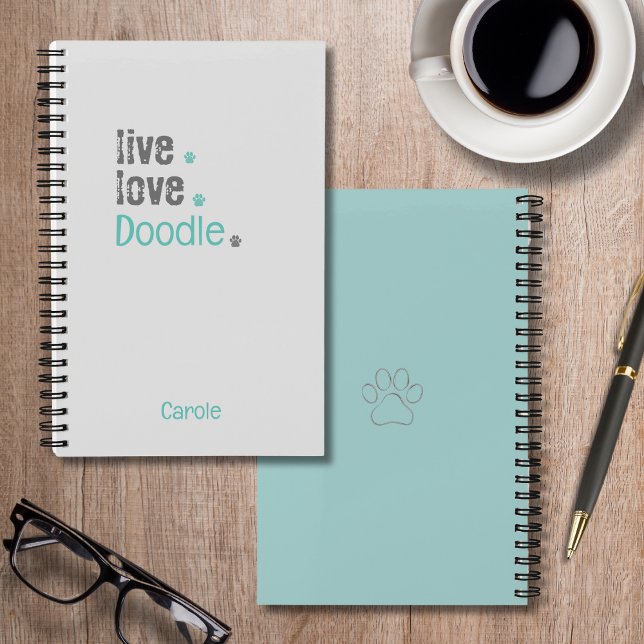 Doodle Lover Live-Liebe Hardcover Spiral Notebook Notizbuch (This journal can be used for many things! Live.Love.Doodle is a cute design that covers the notebook)