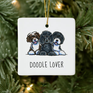 Doodle Lover Personalized Christmas Keramikornament