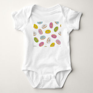 Doodle macht Muster, nahtloses Design. Baby Strampler