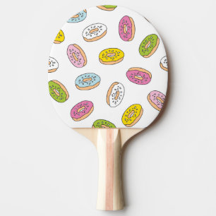 Doodle macht Muster, nahtloses Design. Tischtennis Schläger