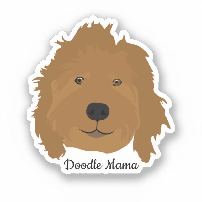 Doodle Mama Goldendoodle Aufkleber (Vorderseite)