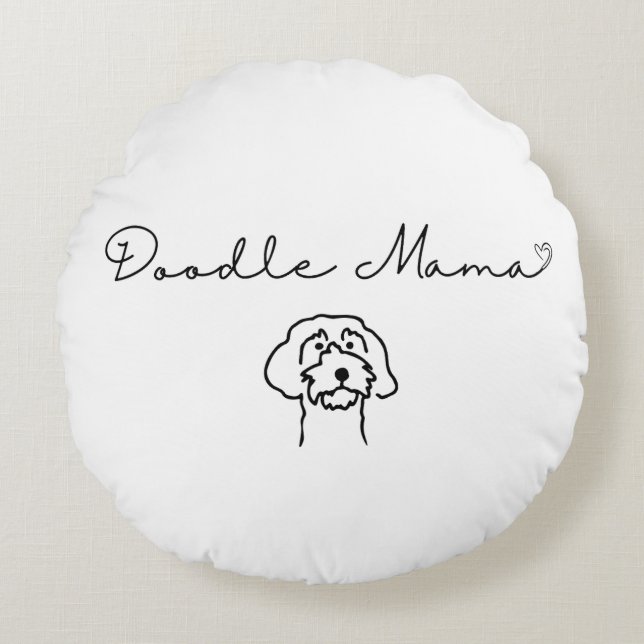 Doodle Mama Round Pillow Rundes Kissen (Vorderseite)