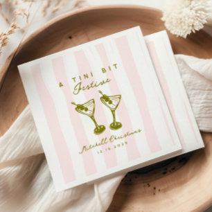 Doodle Martini Festive Funky Christmas Party Serviette