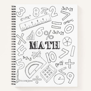 Doodle Math Art Coloring Schoo Notizbuch