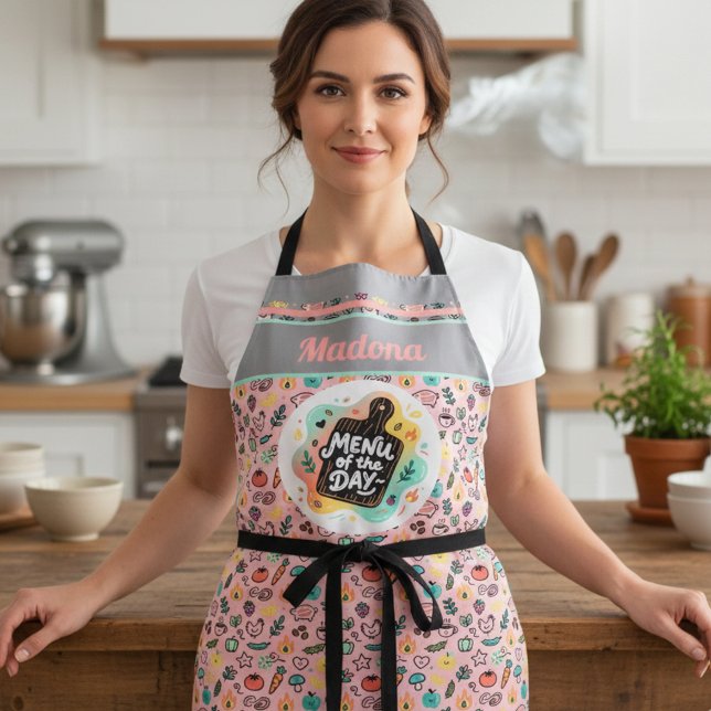 Doodle Menu of the Day Cutting Board Schürze (Von Creator hochgeladen)