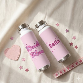 Doodle Mom Pink Hearts Personalized Name Trinkflasche
