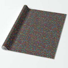 Doodle (Multi on Black) Papierrolle Geschenkpapier