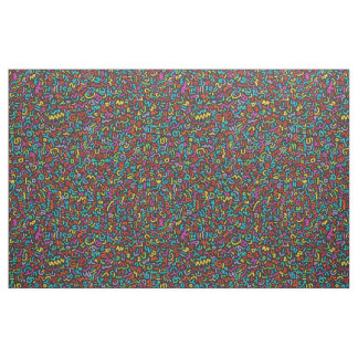 Doodle (Multi on Black) Stoff