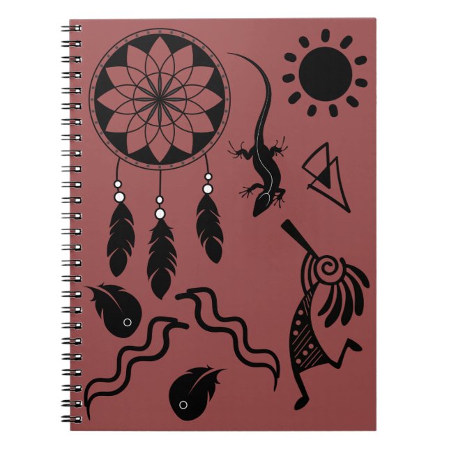Doodle Native American Kokopelli Notebook Notizblock (Vorderseite)