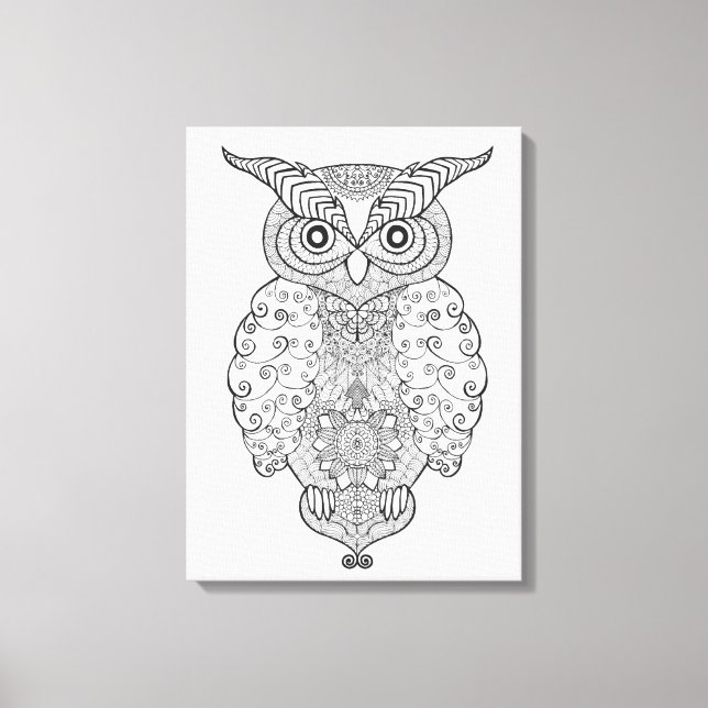 Doodle Owl 6 Leinwanddruck (Vorderseite)