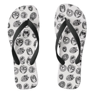 Doodle Owl Muster Flip Flops