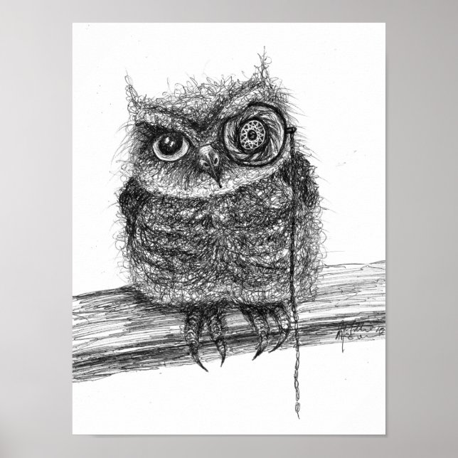 Doodle Owl Poster (Vorne)