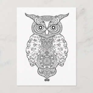 Doodle Owl Postkarte