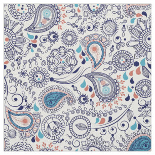 Doodle-Paisley-Muster Stoff