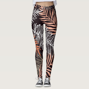 Doodle Palm: HandGezeichnet Blattmuster. Leggings