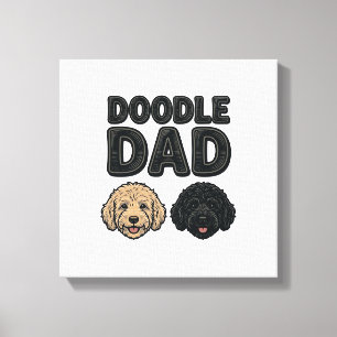 Doodle Papa Vintage Hund Papa T-Shirt Design_1 Leinwanddruck