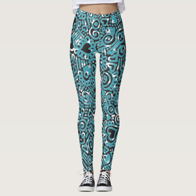 Doodle Pattern Leggings (Vorderseite)