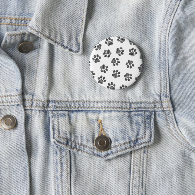Doodle Paws, Dog Paws, Black Paws Button (Beispiel)