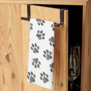 Doodle Paws, Dog Paws, Black Paws Geschirrtuch