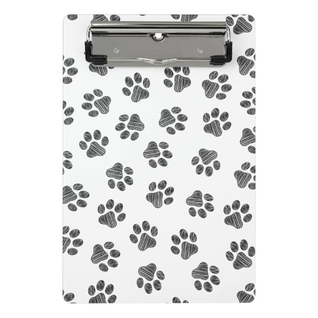 Doodle Paws, Dog Paws, Black Paws Mini Klemmbrett (Vorderseite)