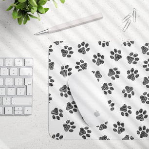 Doodle Paws, Dog Paws, Black Paws Mousepad