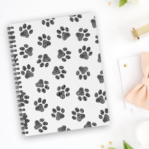 Doodle Paws, Dog Paws, Black Paws Notizbuch