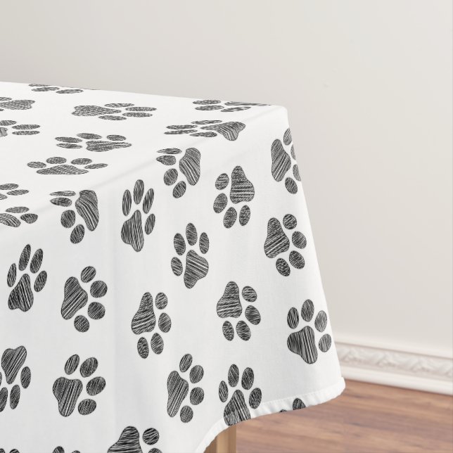 Doodle Paws, Dog Paws, Black Paws Tischdecke (Beispiel)
