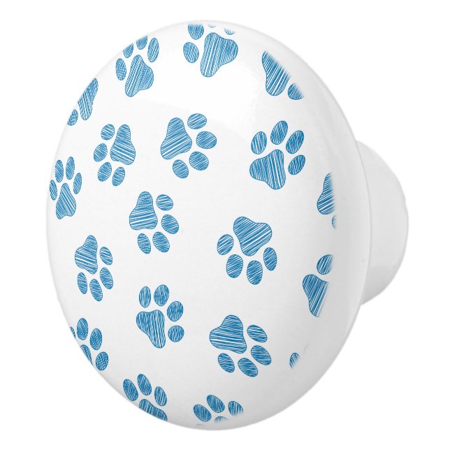 Doodle Paws, Dog Paws, Blue Paws Keramikknauf (Rechts)