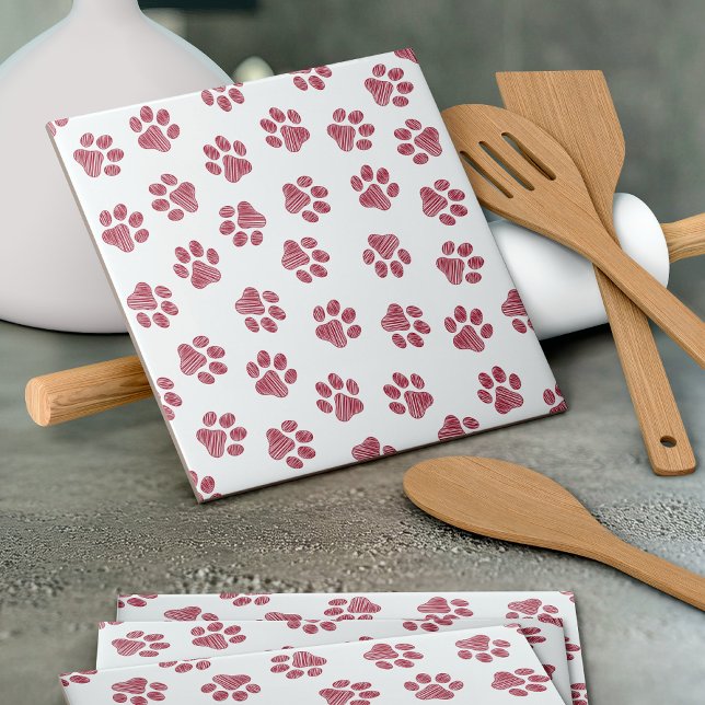 Doodle Paws, Dog Paws, Burgund Paws Fliese (Von Creator hochgeladen)