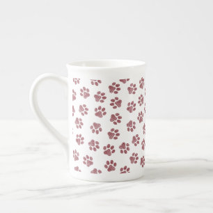 Doodle Paws, Dog Paws, Burgund Paws Prozellantasse