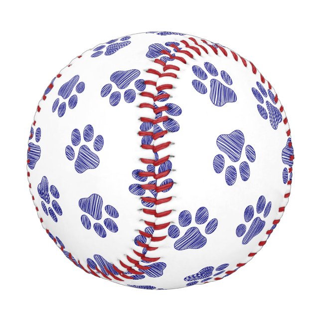 Doodle Paws, Hundepaws, blaue Paws, undurchsichtig Baseball (Schrägansicht)
