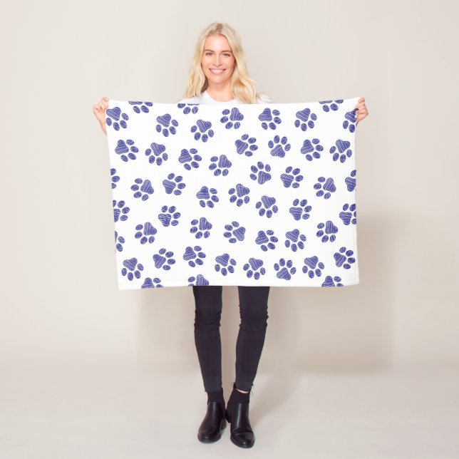 Doodle Paws, Hundepaws, blaue Paws, undurchsichtig Fleecedecke (Beispiel)